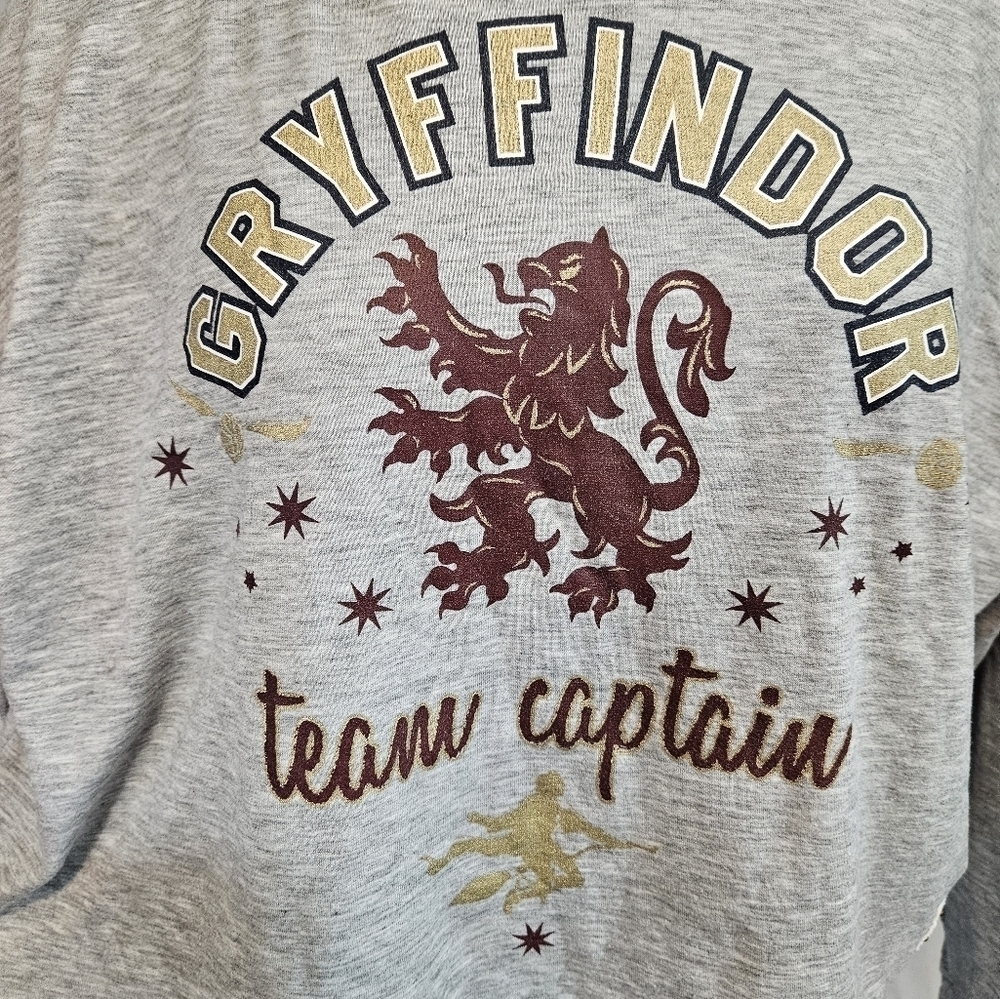 Harry Potter Gray Gryffindor Team Captain Cropped Hoodie Size Medium Women's - Picture 3 of 12